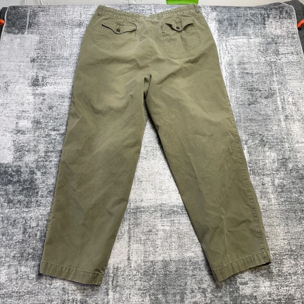 VTG GAP Pants Mens 36x30 (34x29) Green Khaki Pleated Field Trousers Military 90s